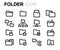 Vector line folder icons set