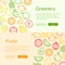 Vector line fruits icons web banner templates illustration