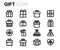 Vector line gift icons set