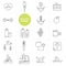 Vector line healthy icon set design