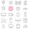 Vector Line Household appliances icon set design