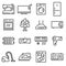 Vector line Household appliances icons set