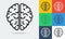 Vector line icon of brain