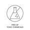 Vector line icon depicting absence of toxic chemicals.