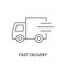 Vector line icon depicting fast delivery.