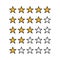 Vector line icon featuring star ratings.