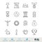 Vector Line Icon Set. Awards Related Linear Icons. Success, Achievment Symbols, Pictograms, Signs