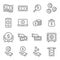 Vector Line Icon Set. Contains such Icons as Wallet, Safe, Internet Banking, Cash, Coin, Saving and more.