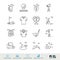 Vector Line Icon Set. Golf Related Linear Icons. Country Club Symbols, Pictograms, Signs