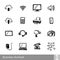 Vector line icons set of business symbols in unique rough and jagged design