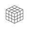 Vector line, linear icon. vector cube toy puzzle, 4x4 square. Mechanical puzzle toy. vector illustration isolated on white