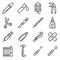 Vector line Medical Equipment and Supplies Icons Set