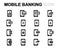 Vector line mobile banking set