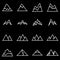 Vector line mountains icon set