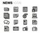 Vector line news icons set