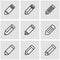 Vector line pencil icon set