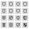 Vector line shield icons set