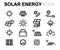 Vector line solar energy icons set