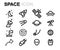 Vector line space icons set