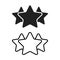 Vector line stars outline icon. Feedback rating concept illustration