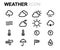 Vector line weather icons set