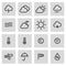 Vector line weather icons set