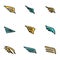 Vector line wing icon set