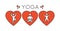 Vector line yoga logo. I love yoga. Silhouette figures yogi.