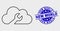 Vector Linear Cloud Wrench Icon and Grunge New World Seal