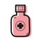 Vector linear color icon in the form of a bottle with a medical cross . pharmacology concept