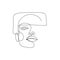 Vector linear face art, woman portrait Continuous line, fashion beauty concept, woman minimalist, illustration pretty