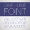 Vector linear font. One line style font