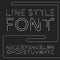 Vector linear font - simple and minimalistic alphabet in line style