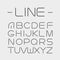 Vector linear font - simple and minimalistic alphabet in line style