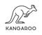 Vector linear icon kangaroo on white background