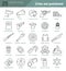 Vector linear icons set for police infographic