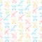Vector linear seamless pattern with baby carriages and strollers