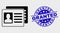 Vector Linear User Id Cards Icon and Grunge Granted Stamp Seal