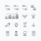 vector linear web icons set - business money currency bill concept collection of flat line design elements.