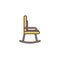 Vector linear wood furniture logo. Hand made rocking chair
