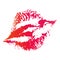 Vector lipstick kiss silhouette