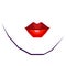 Vector lipstick red lips mouth female makeup