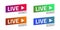 Vector Live Stream sign set, emblem, logo. Color gradient.