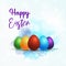 Vector llustration Happy Easter Day. Colorful Eastern Eggs on a abstract watercolor background greeting card. Design