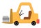 Vector loader with load. Construction site and road work flat icon. Building transportation clipart. Cute special transport or