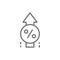 Vector loan interest rate increase line icon.