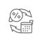 Vector loan repayment calendar days line icon.