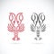 Vector of lobster shrimp design on white background, Aquatic animals.