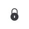 Vector lock icon isolated. Lock shape with keyhole. Design element mobile app or website. Vector interface button. Close symbol