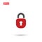 Vector lock icon symbol and security with red color